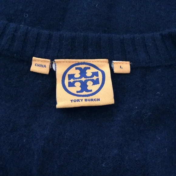 Tory Burch Navy V-Neck Sweater - Picture 7 of 13